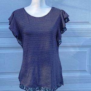 Maison Jules Knit Short Sleeve Layered Top